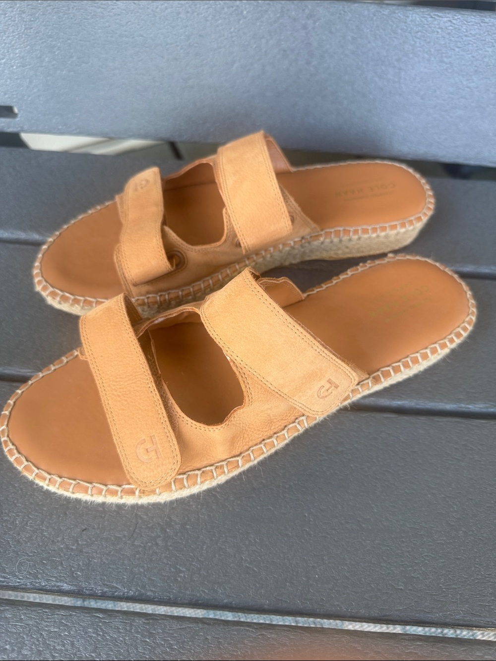 Cole Haan Cloudfeel Leather Espadrille Slide Sandals - Women’s 10.5